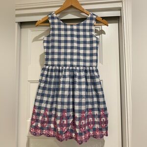 GAP kids Blue Gingham Eyelet trim dress